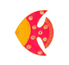 Handmade Folk Fish Fridge Wooden Magnet Kitchen Decor